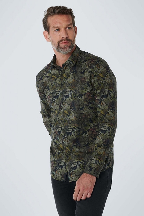 SHIRT STRETCH ALLOVER PRINTED SAGE GREEN 2