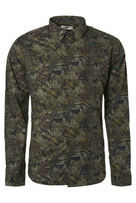 SHIRT STRETCH ALLOVER PRINTED SAGE GREEN 1