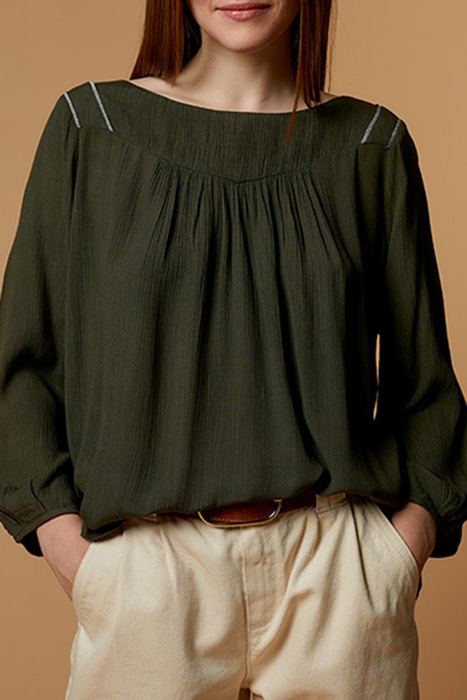 COMMY - SAGE BLOUSE WITH SLEEVE BRAIDS 1