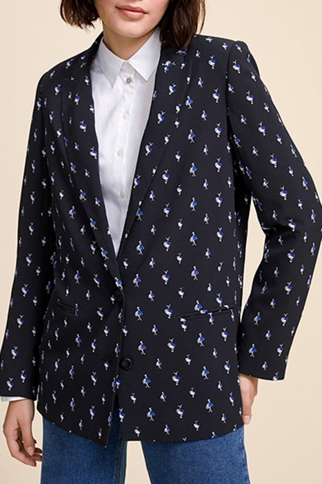 VILMA - BLACK SUIT JACKET WITH BALLERINA PRINT 3