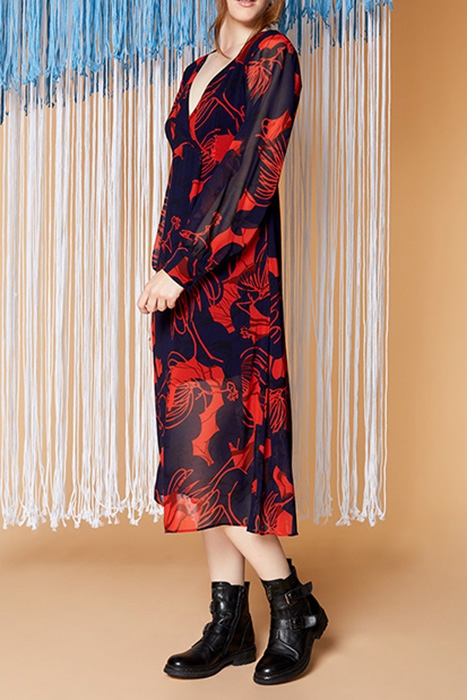 REAL - INDIGO MIDI DRESS WITH ARTY DANCER PRINT 3