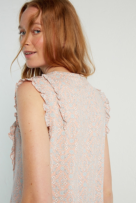 FRILLY SLEEVELESS JERSEY SHIRT ORANGE 3