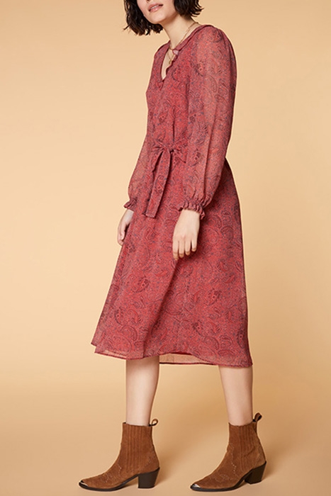 RUBY - TERRACOTTA PAISLEY PRINT MIDI DRESS 4