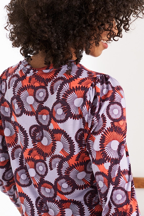 PEONY PUFF SLEEVE TEE RED MLT 4