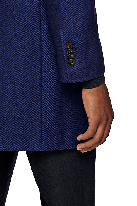 MID BLUE HERRINGBONE OVERCOAT 6