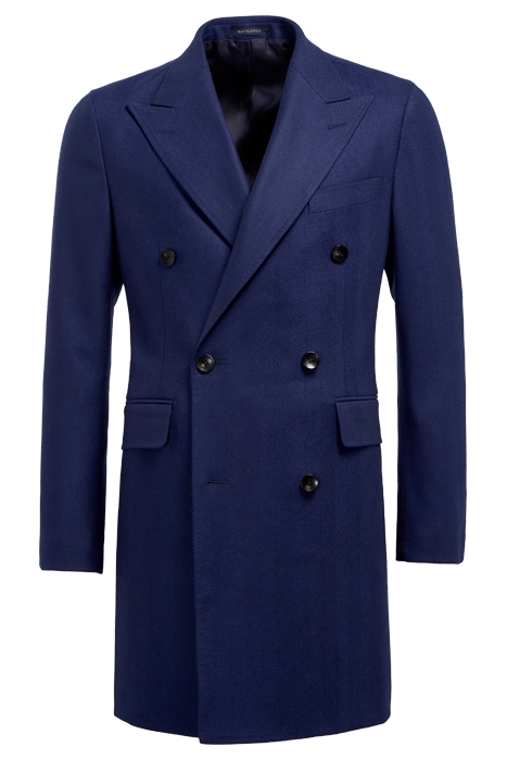 MID BLUE HERRINGBONE OVERCOAT 7