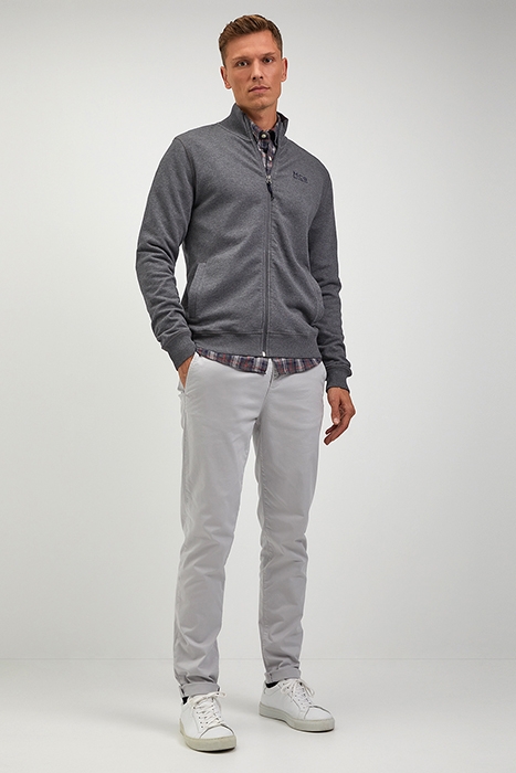 ZIP THRU SWEATSHIRT DARK GREY MELANGE 3