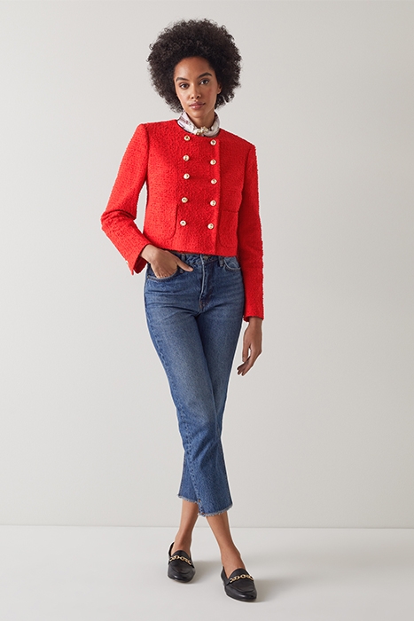SASKIA CROPPED JACKET RED 4