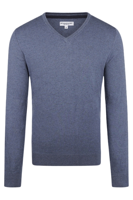 V-NECK SWEATER MEDIUM BLUE 1