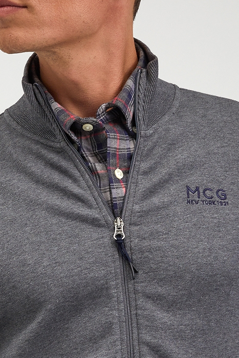 ZIP THRU SWEATSHIRT DARK GREY MELANGE 5