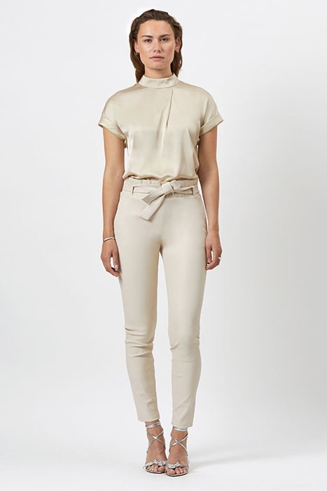 DURAN STRETCH LEATHER PANTS BUTTER 3