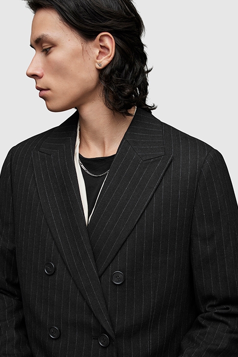 BROCK PINSTRIPE COAT BLACK 5