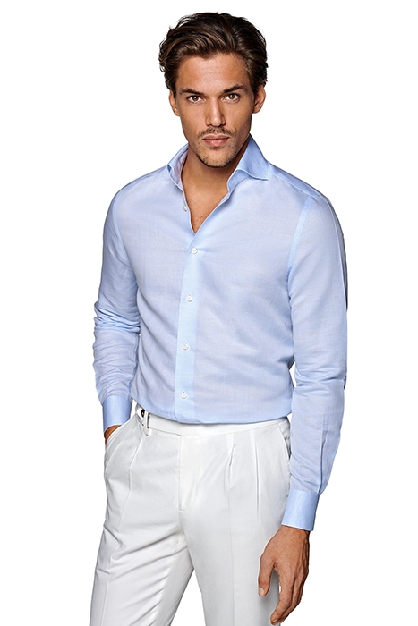 LIGHT BLUE TWILL EXTRA SLIM FIT SHIRT 1