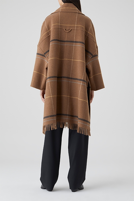 WOMEN PONCHO COAT GOLDEN WOOD 2