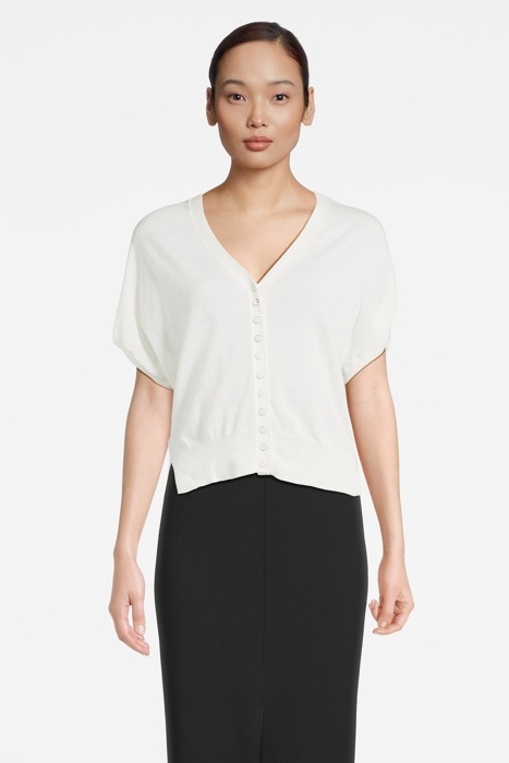BRONTE SS CARDIGAN CHALK WHITE 1