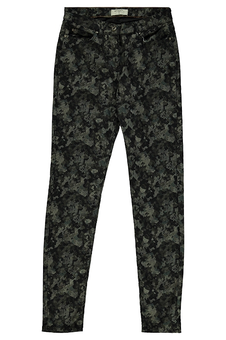 SKINNY HIGH WAIST JEANS WITH PRINT MILITARY OLIVE 1