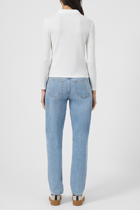 REINA RIBBED JERSEY TOP CLOTTED CREAM 3