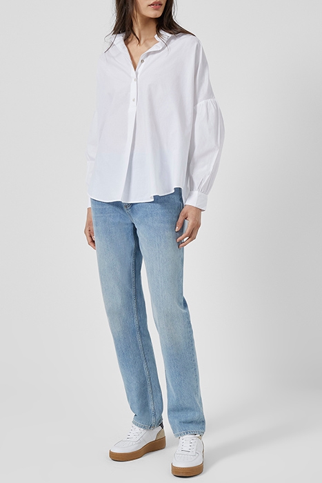 CARDIA ORGANIC POPOVER SHIRT LINEN WHITE 1