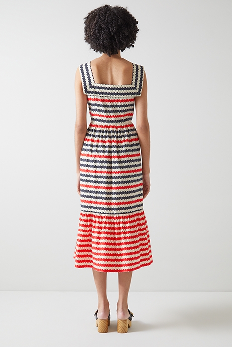 JUNE MIDI DRESS NAVY/WHITE 2