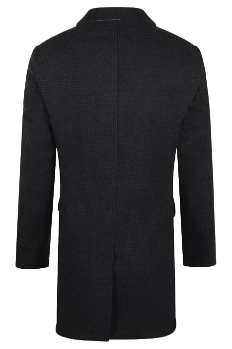 CHECK WOOL COAT NAVY 2