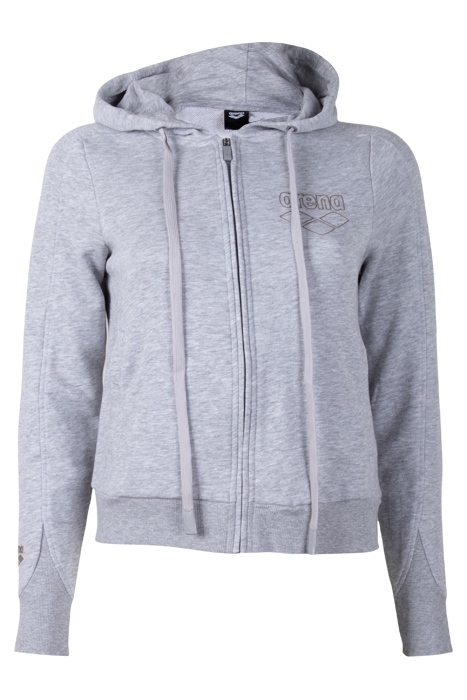 WOMAN HOODIE FULL ZIP LIGHT GREY MELANGE 1