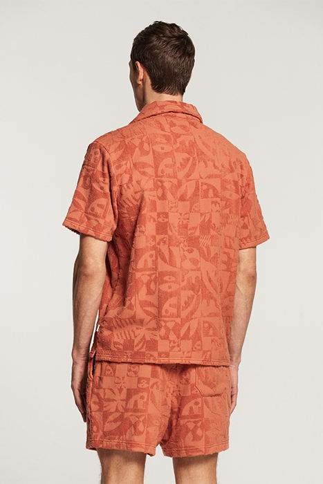 MEN TOWELING SHORTSLEEVE SHIRT LIGHT RUST ORANGE 2
