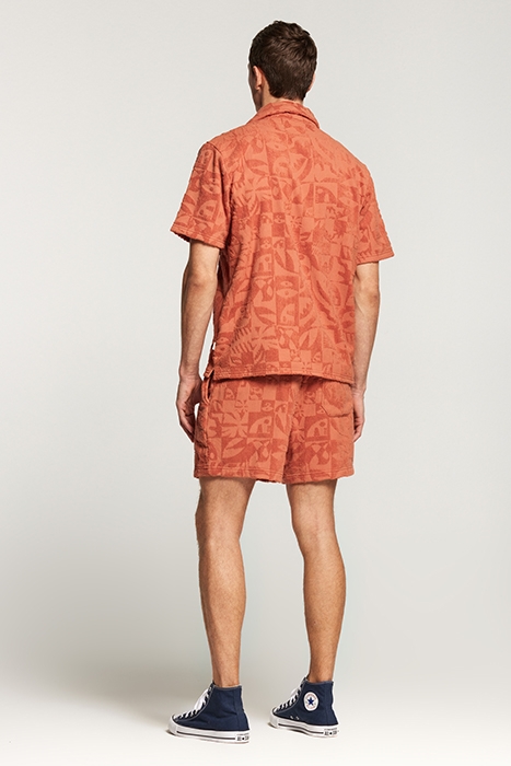 MEN TOWELING SHORTSLEEVE SHIRT LIGHT RUST ORANGE 4