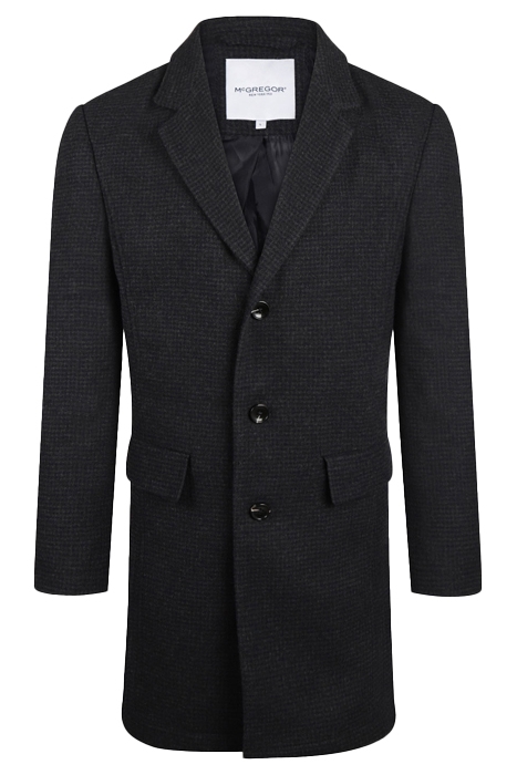 CHECK WOOL COAT NAVY 1