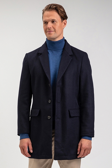 SOLID WOOL COAT NAVY 1