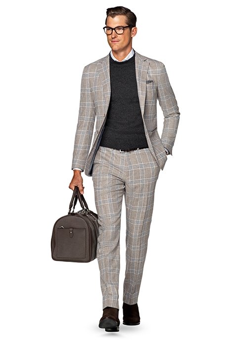 SUIT-BROWN-CHECK BROWN 1