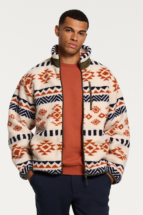FLEECE JACKET PRINTED TORTILLA WHITE 1