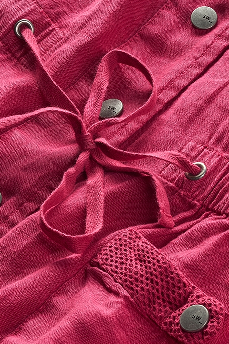 LINEN JACKET WITH CARGO BAGS RED BUD 2