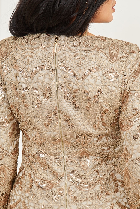 SHIMMY LACE DRESS WHITE GOLD MULTI 6
