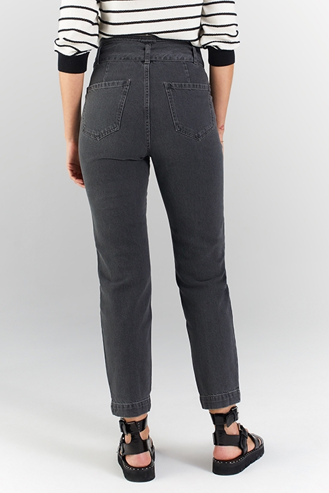 GREY SEAMED SLOUCHY JEANS WITH BELT 2
