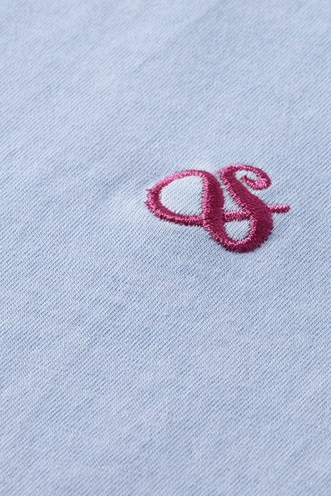 GARMENT DYE LOGO EMBROIDERY TEE SEA BLUE 3