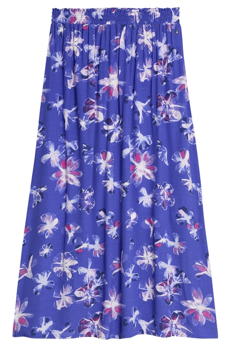 A-LINE FLORAL PRINT SKIRT WITH ELASTIC BAND SPECTRUM BLUE 5