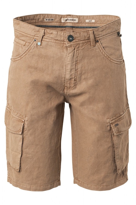 SHORT WITH LINEN GARMENT DYED CARGO KHAKI 4