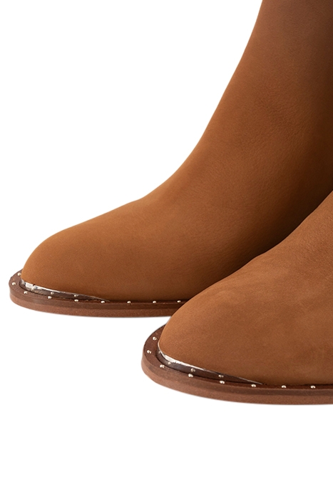 CAMEL LEATHER BOOTS WITH NUBUCK STUDS 7