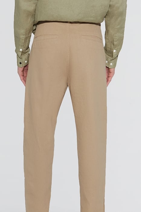 BEIGE CHEVRON SLIM CHINOS 4