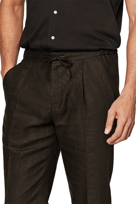 DARK BROWN DRAWSTRING AMES TROUSERS DARK BROWN 5