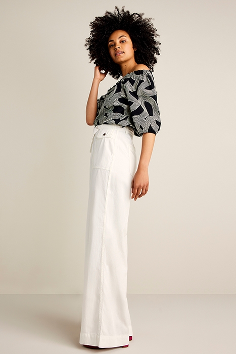 WIDELEG PANTS COTTON LYOCELL TWILL OFF WHITE 2