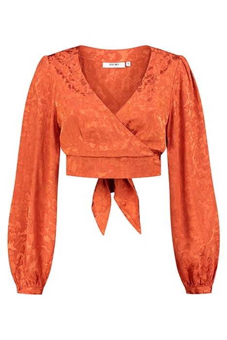 LADIES TREVISO BLOUSE FOREST JAQUARD RUST ORANGE 6