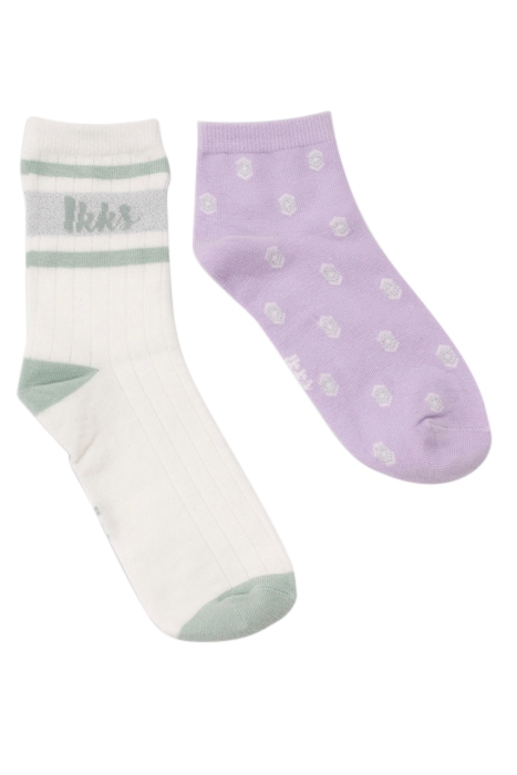 GIRLS’ VIOLET/WHITE SOCKS 2