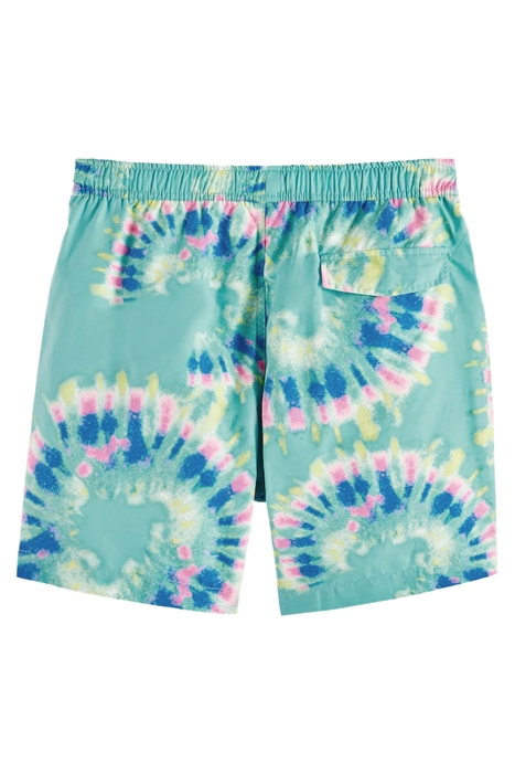 MID LENGTH - TIE- DYE PRINTED SWIMSHORT MINT FLOWER TIE DYE 2