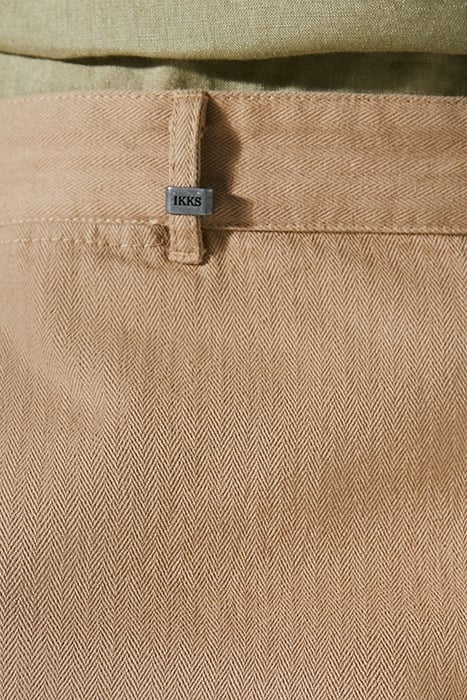 BEIGE CHEVRON SLIM CHINOS 6
