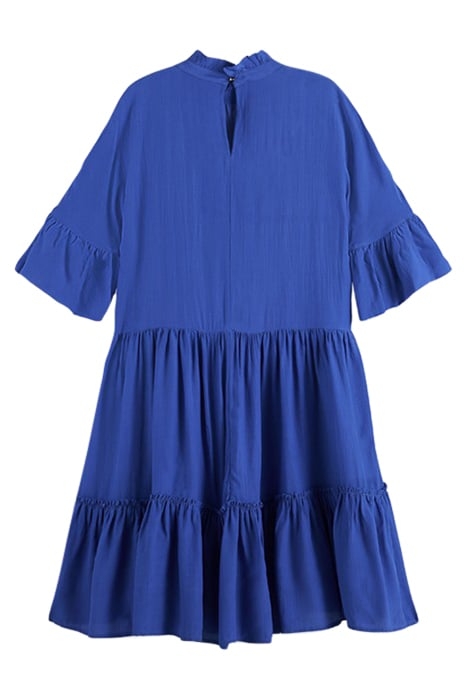 SHORT DRESS WITH RUFFLE SLEEVE DETAIL BRIGHT BLUE 2