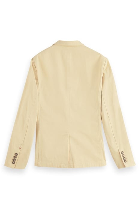 COTTON/ HEMP-BLEND TWILL 3-BUTTON BLAZER SAND 2