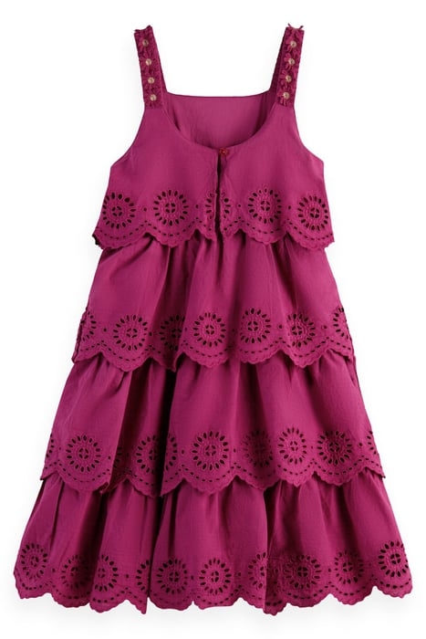 LAYERED BRODERIE ANGLAISE MIDI DRESS DAHLIA 2