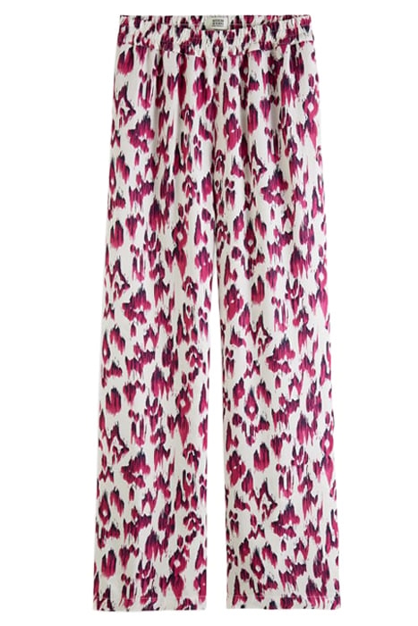 GIA - MID-RISE WIDE LEG PRINTED ELASTICATED TROUSERS BRUSHED 1