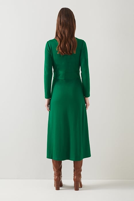 SERA MIDI DRESS DARK GREEN 2